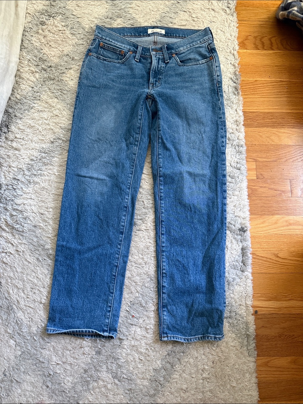 Madewell Men’s Straight Jeans in Medium Blue Denim
